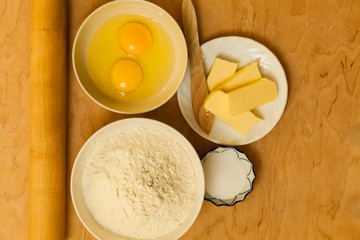Preparation for baking, bake ingredients.