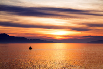 Landscape with boats and sea
