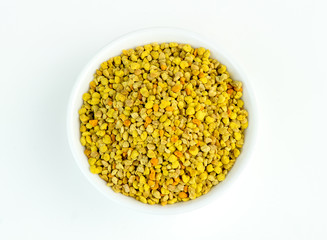 Overhead closeup of yellow and orange Australian bee pollen