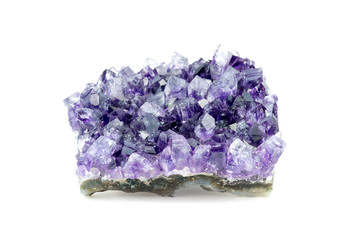 Horizontal view of rough amethyst crystal