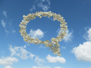 Fototapeta premium banknote in form think box