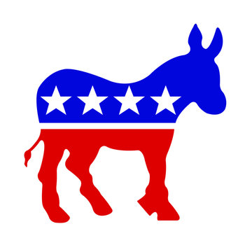 Red White and Blue Democrat Donkey