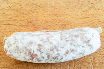 salami on a cutting board