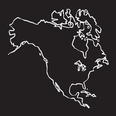 Vector map of North America