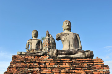 Buddha and Stupa at wat Chai Wattanaram