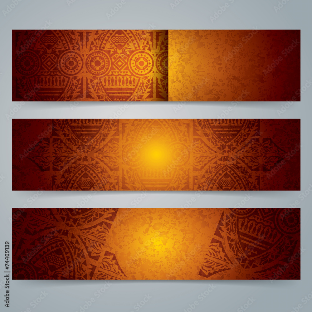 Wall mural collection banner design, african art background.