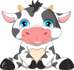cute baby cow cartoon