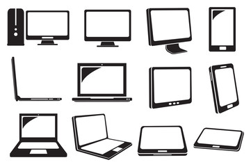 Computer and Laptop Vector Icons
