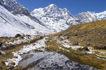 Fototapeta na wymiar Mountains of Annapurna Region Nepal Himalayas