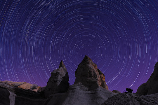 Star trails in Cappadocia, Turkey