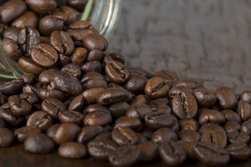 Jar with coffee beans