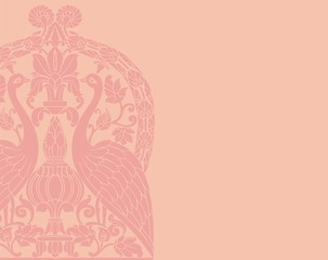 wedding card design, paisley floral pattern , India