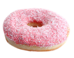 Delicious donut isolated on white