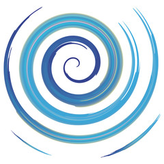 blue watercolor spiral, vector illustration - 74414371