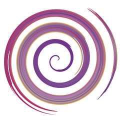 purple watercolor spiral, vector illustration