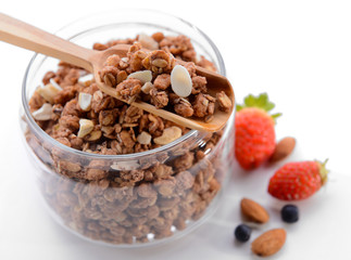 Granola isolated on white