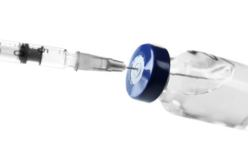 Vaccine in vial with syringe