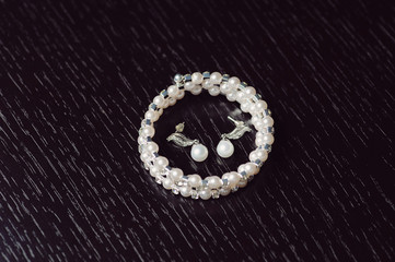 Pearl Bracelet and Earrings