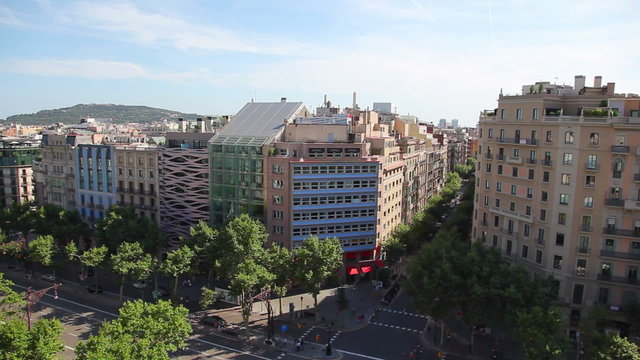 Barcelona city streets and buildings