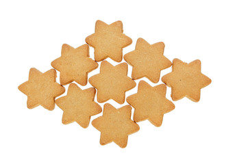 Gingerbread stars over white