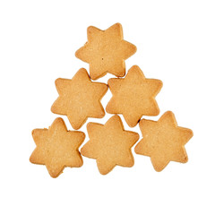 Gingerbread stars over white