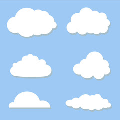 Vector illustration of clouds collection.