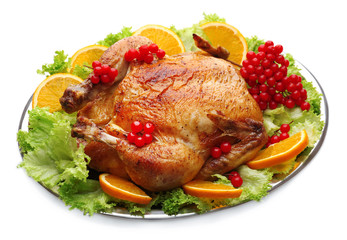 Baked chicken for festive dinner