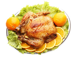 Baked chicken for festive dinner