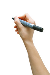Marker in woman hand