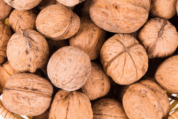 Close up of walnuts.
