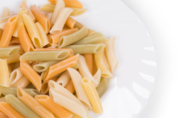 Penne colored pasta