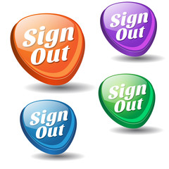 Sign Out Colorful Vector Icon Design
