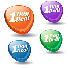 1 Day Deal Colorful Vector Icon Design