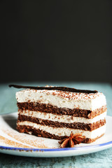 Tasty tiramisu cake