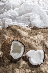 Coconut on burlap