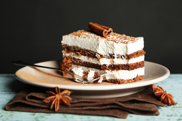 Tasty tiramisu cake