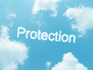 Fototapeta premium cloud words with design on blue sky background