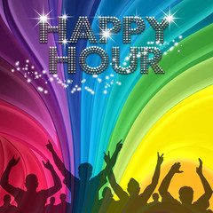 Happy Hour poster rainbow