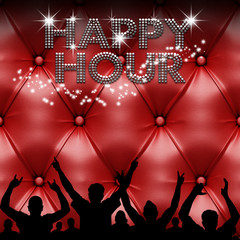 Happy Hour poster fancy red leather