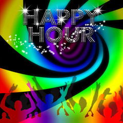 Happy Hour poster rainbow spinning vortex © deuter DLM