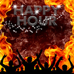 Happy Hour poster hot devilish flames © deuter DLM