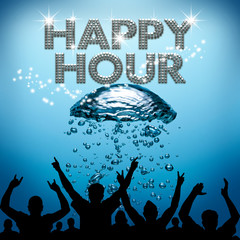 Happy Hour poster underwater diving bubbles © deuter DLM