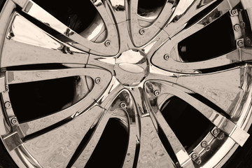 Detail photo of a car rim