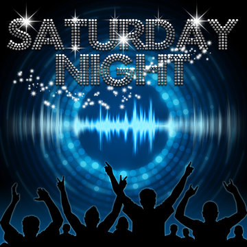 Saturday Night poster blue graphic digital sound
