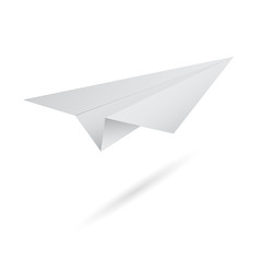 illustration of origami flying paper airplane