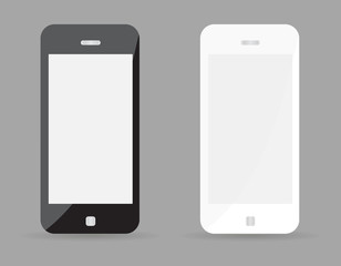 Two realistic smartphone concept - black and white