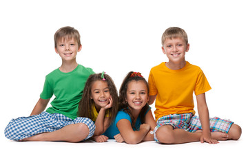 Four happy children