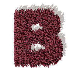 B lettera tappeto microfibra 3d, isolata su sfondo bianco