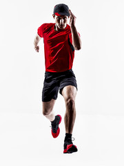 man runner jogger running jogging jumping silhouette