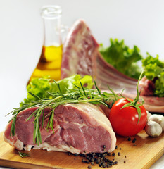Raw lamb  meat